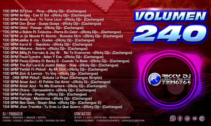 VIDEOS RICKY DJ VOLUMEN 240 (23 video remix)